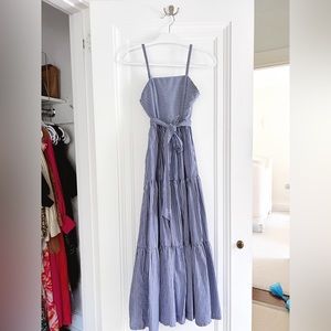 J Crew blue and white maxi dress